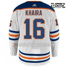 Edmonton Oilers Dresy JUJHAR KHAIRA 16 Adidas Bílá Authentic - Dětské